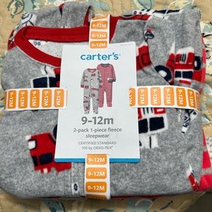 NEW - Carter’s boys 2 pack 1 piece fleece pajamas size 9-12months